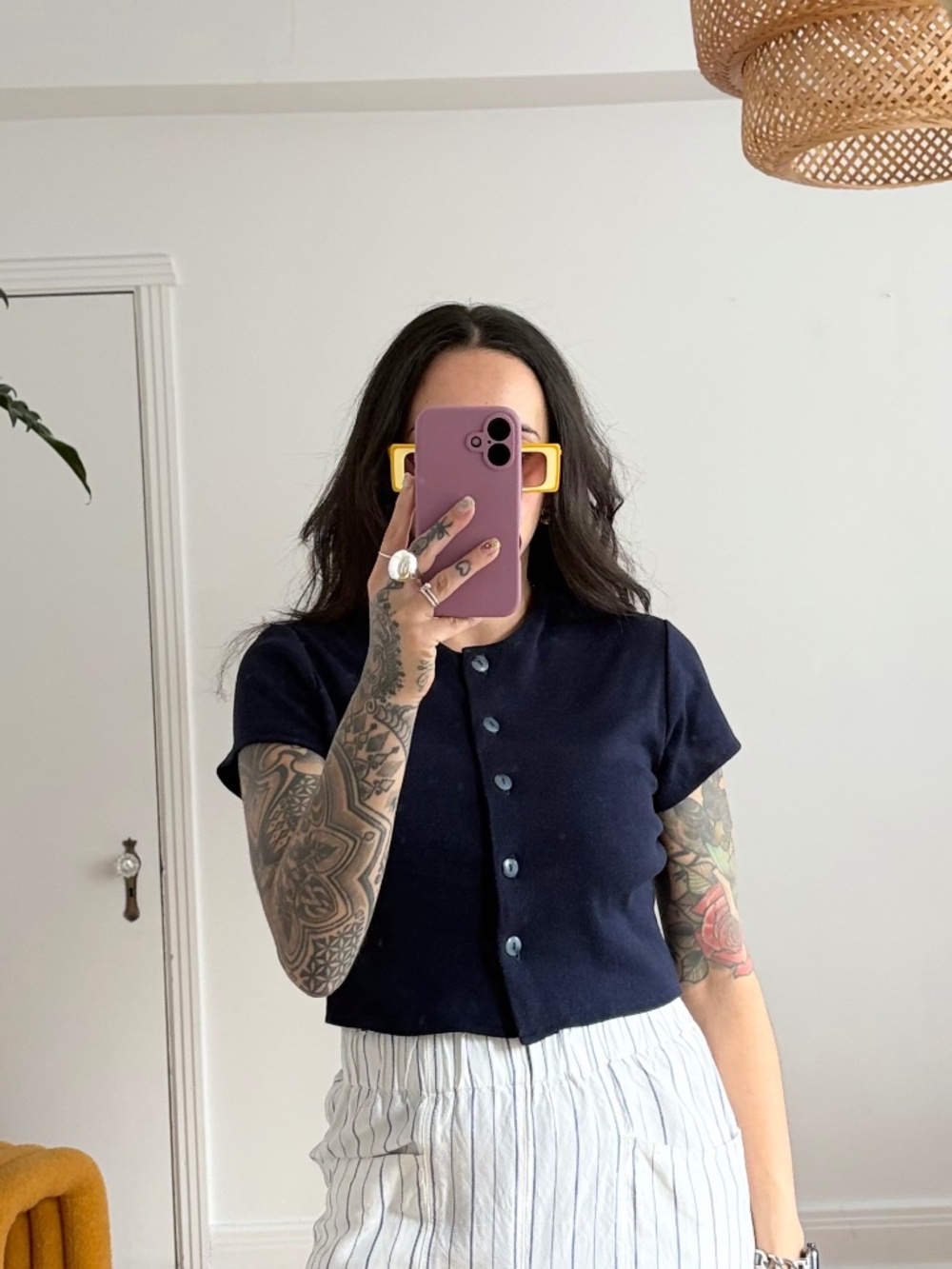 Vintage crop short sleeve top